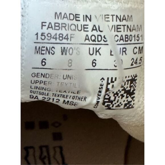 Chuck Taylor Converse 70 All Star high top cream parchment M6 / W8 red blue stri - Picture 8 of 9